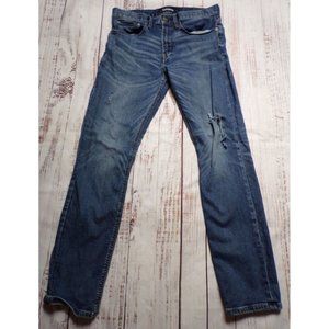 Express Mens Jeans Size 30x32 Slim Mid Rise 5-Pocket Distress Stretch - 231438